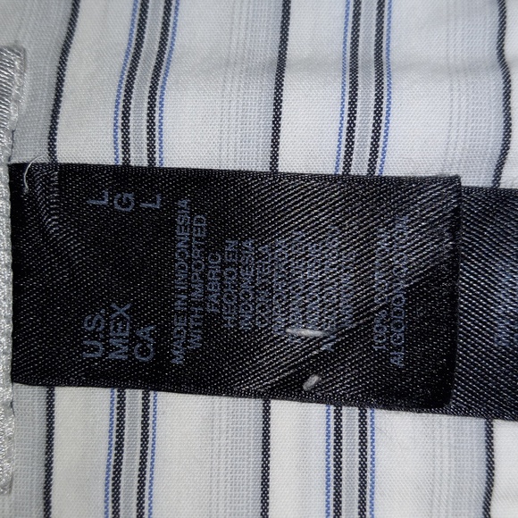 Concepts by Claiborne Black Pinstripe Long Sleeve Shirt (Size: L) - Picture 5 of 5